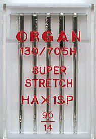 Organ 5x Superstretch Machine needle no 90, 10 pcs